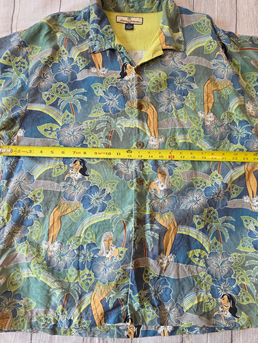 Tommy Bahama Shirt Men's XL 100% Silk Hula Girl Hawaiian Short Sleeve Resortwear - Picture 9 of 10